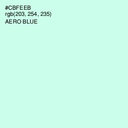 #CBFEEB - Aero Blue Color Image