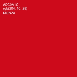 #CC0A1C - Monza Color Image