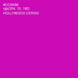#CC0AB6 - Hollywood Cerise Color Image