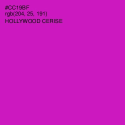 #CC19BF - Hollywood Cerise Color Image