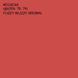 #CC4C4A - Fuzzy Wuzzy Brown Color Image