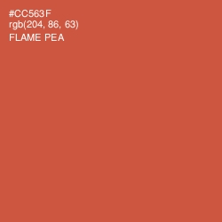 #CC563F - Flame Pea Color Image