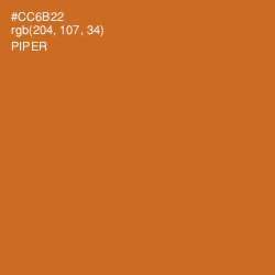 #CC6B22 - Piper Color Image