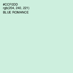 #CCF0DD - Blue Romance Color Image