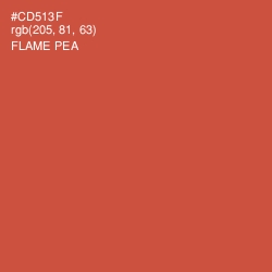 #CD513F - Flame Pea Color Image