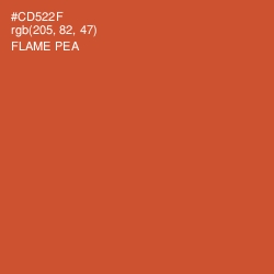 #CD522F - Flame Pea Color Image