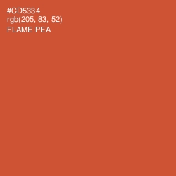 #CD5334 - Flame Pea Color Image