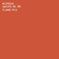 #CD563A - Flame Pea Color Image