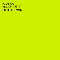 #CDEF00 - Bitter Lemon Color Image