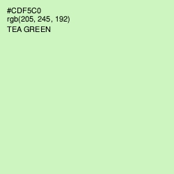 #CDF5C0 - Tea Green Color Image