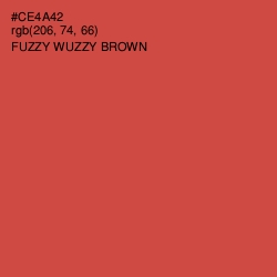 #CE4A42 - Fuzzy Wuzzy Brown Color Image