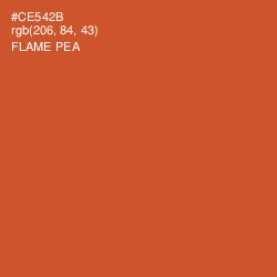 #CE542B - Flame Pea Color Image