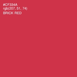 #CF334A - Brick Red Color Image