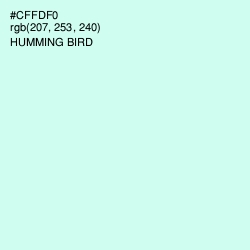 #CFFDF0 - Humming Bird Color Image