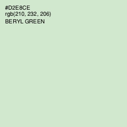 #D2E8CE - Beryl Green Color Image