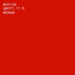 #D31103 - Monza Color Image