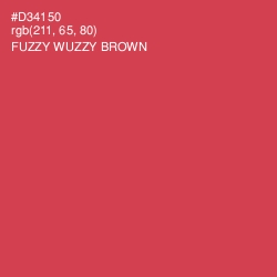 #D34150 - Fuzzy Wuzzy Brown Color Image