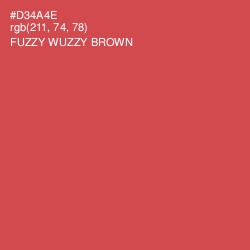 #D34A4E - Fuzzy Wuzzy Brown Color Image