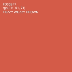 #D35B47 - Fuzzy Wuzzy Brown Color Image