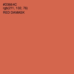 #D3664C - Red Damask Color Image