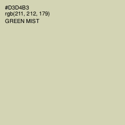 #D3D4B3 - Green Mist Color Image