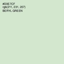 #D3E7CF - Beryl Green Color Image