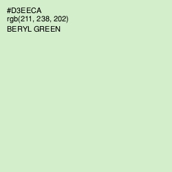 #D3EECA - Beryl Green Color Image