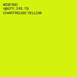 #D3F30D - Chartreuse Yellow Color Image