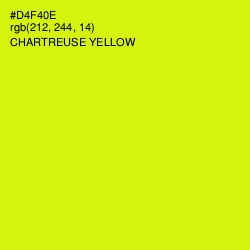 #D4F40E - Chartreuse Yellow Color Image