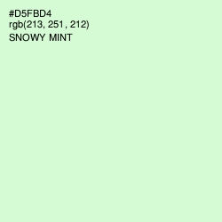 #D5FBD4 - Snowy Mint Color Image