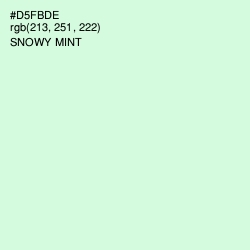 #D5FBDE - Snowy Mint Color Image