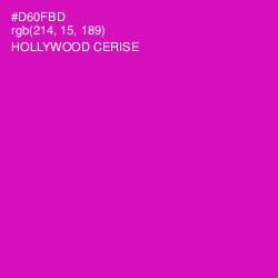 #D60FBD - Hollywood Cerise Color Image