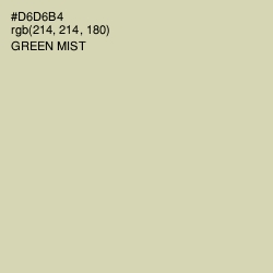 #D6D6B4 - Green Mist Color Image