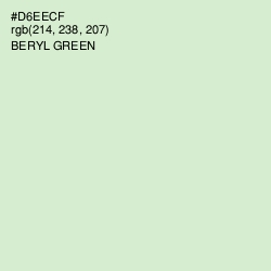 #D6EECF - Beryl Green Color Image