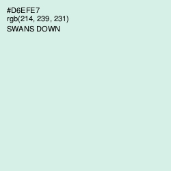 #D6EFE7 - Swans Down Color Image