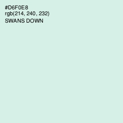 #D6F0E8 - Swans Down Color Image