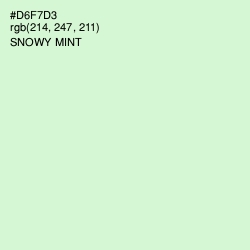 #D6F7D3 - Snowy Mint Color Image