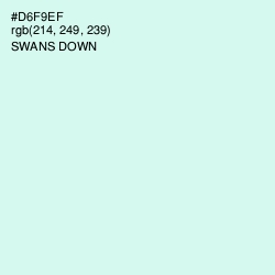 #D6F9EF - Swans Down Color Image