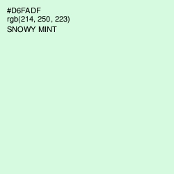 #D6FADF - Snowy Mint Color Image