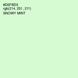 #D6FBD3 - Snowy Mint Color Image