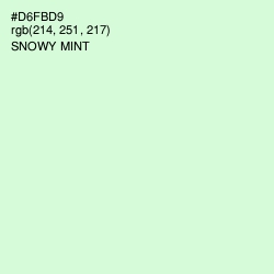 #D6FBD9 - Snowy Mint Color Image