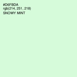 #D6FBDA - Snowy Mint Color Image