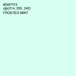 #D6FFF2 - Frosted Mint Color Image