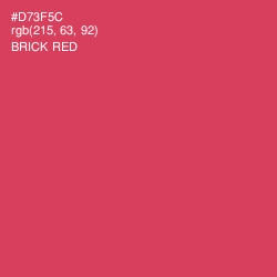 #D73F5C - Brick Red Color Image