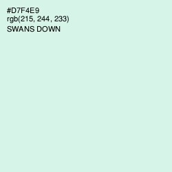 #D7F4E9 - Swans Down Color Image