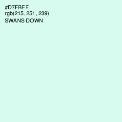 #D7FBEF - Swans Down Color Image