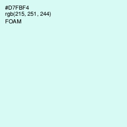 #D7FBF4 - Foam Color Image