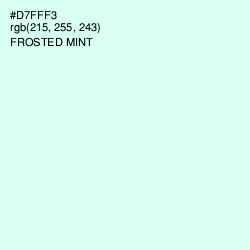 #D7FFF3 - Frosted Mint Color Image