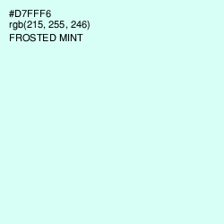 #D7FFF6 - Frosted Mint Color Image