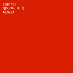 #D81F01 - Monza Color Image